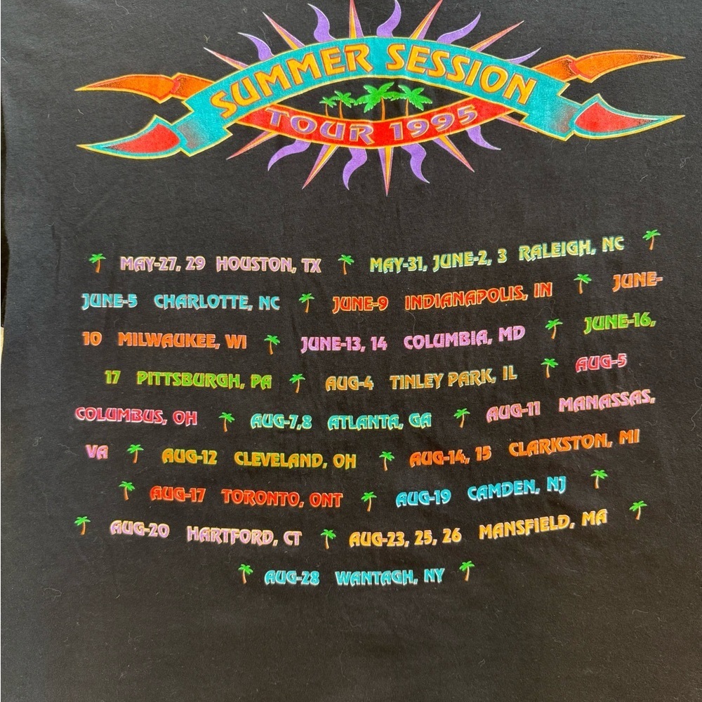 VINTAGE 1995 Jimmy Buffett Summer Session Tour T-Shirt XL Unisex City List - Picture 5 of 9